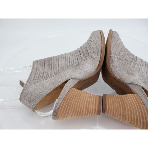 Paul Green Cayanne Gray Shimmer Peep Open Toe Sandal Heel Bootie Sz 4.5 UK 7 US - Picture 6 of 13